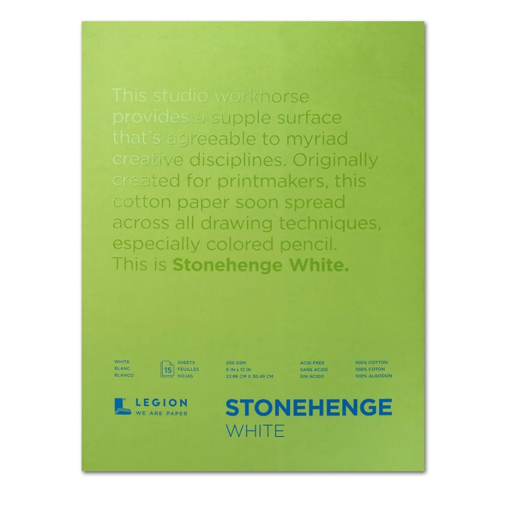 Stonehenge White drawing paper pad, 15 sheets, 90 lb