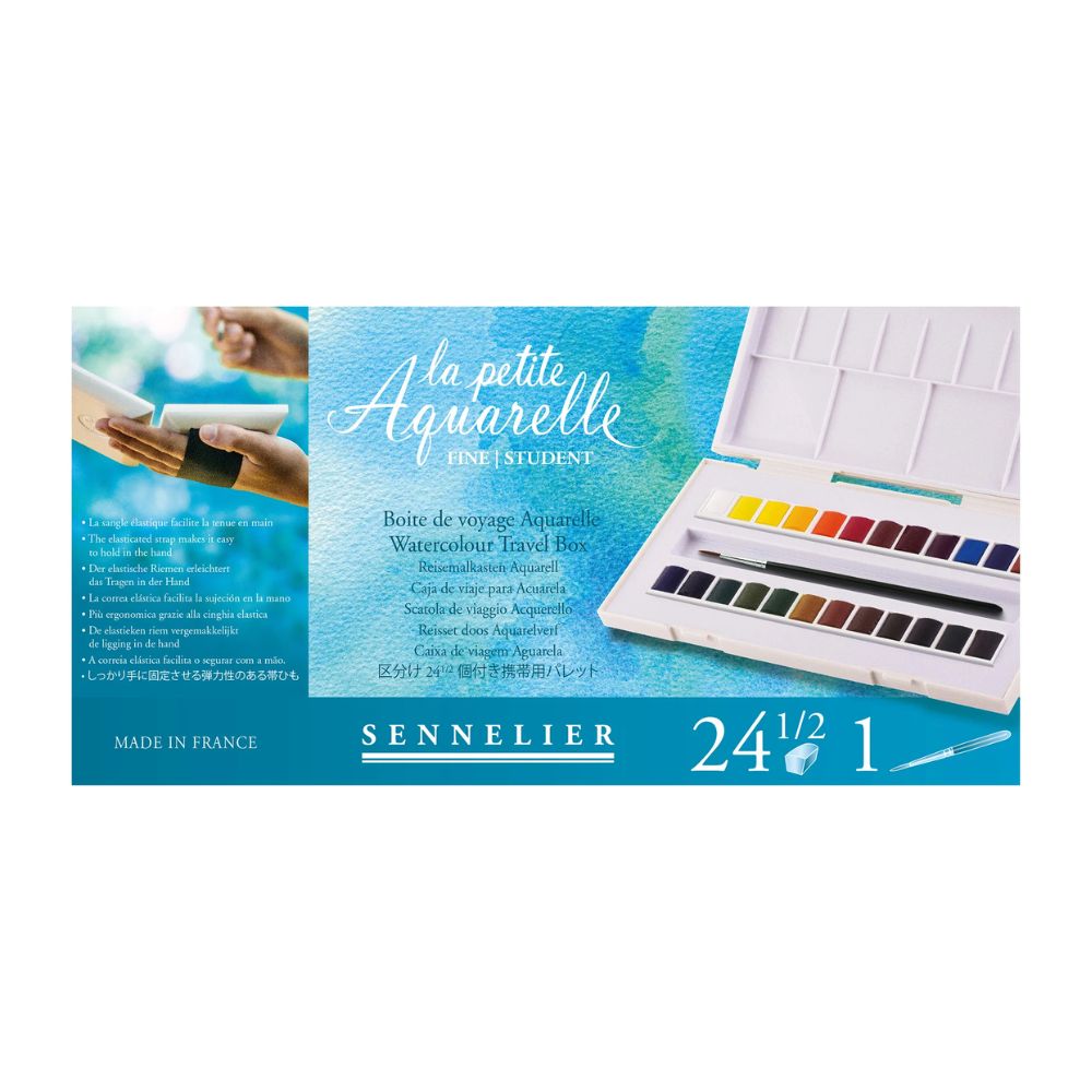 Sennelier La Petite Aquarelle Watercolor Travel Set, 24 colors