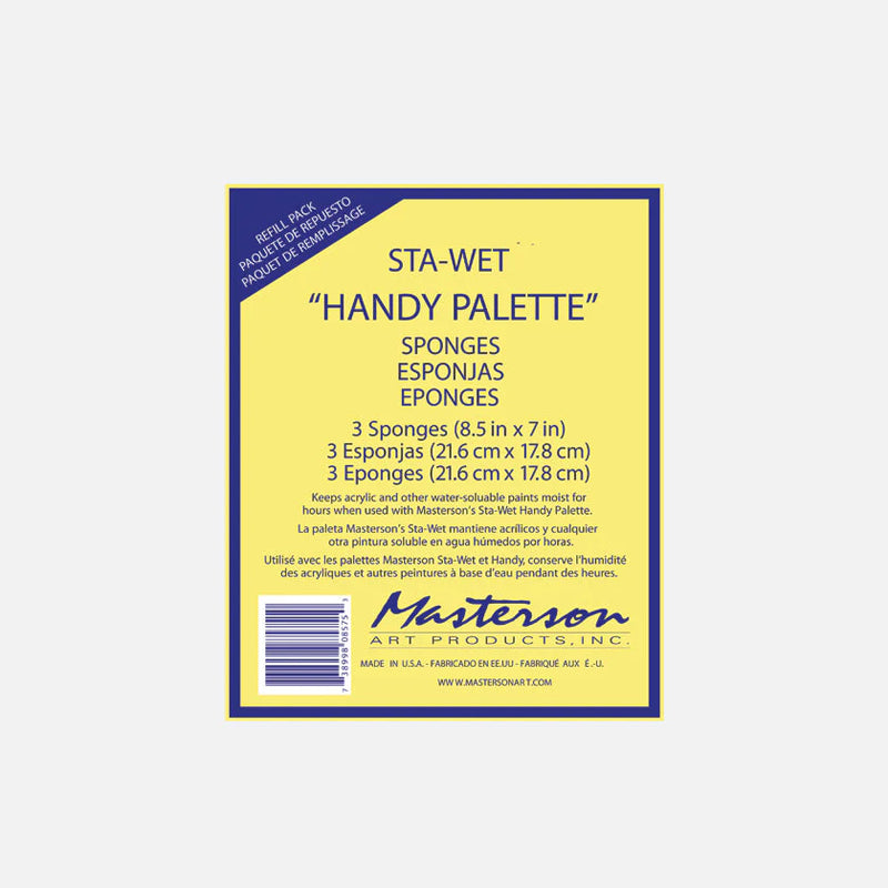 Masterson Sta-Wet Handy Palette Sponge Refill Pack, 3 pcs.