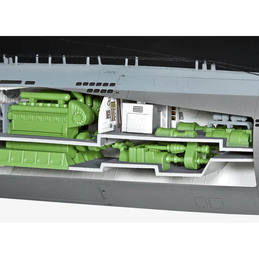 Revell German Submarine Type XXI with Interior Scale Model, 1:144