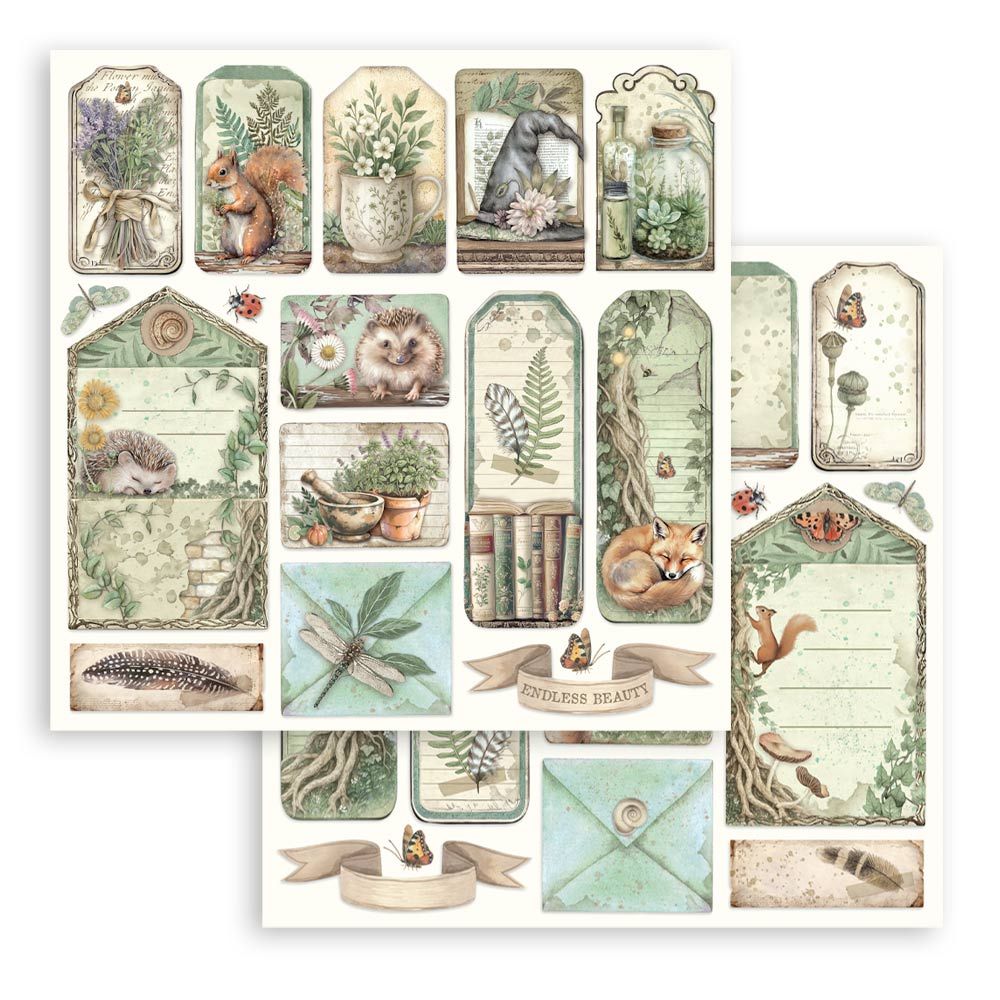 Stamperia Double-Sided Scrapbooking Paper Set - Herbarium Silvae, 10 units