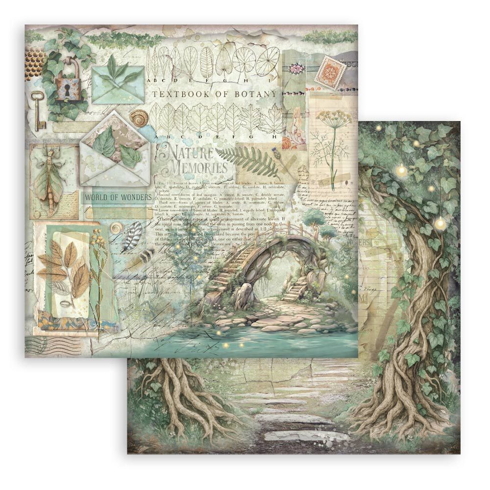 Stamperia Double-Sided Scrapbooking Paper Set - Herbarium Silvae, 10 units