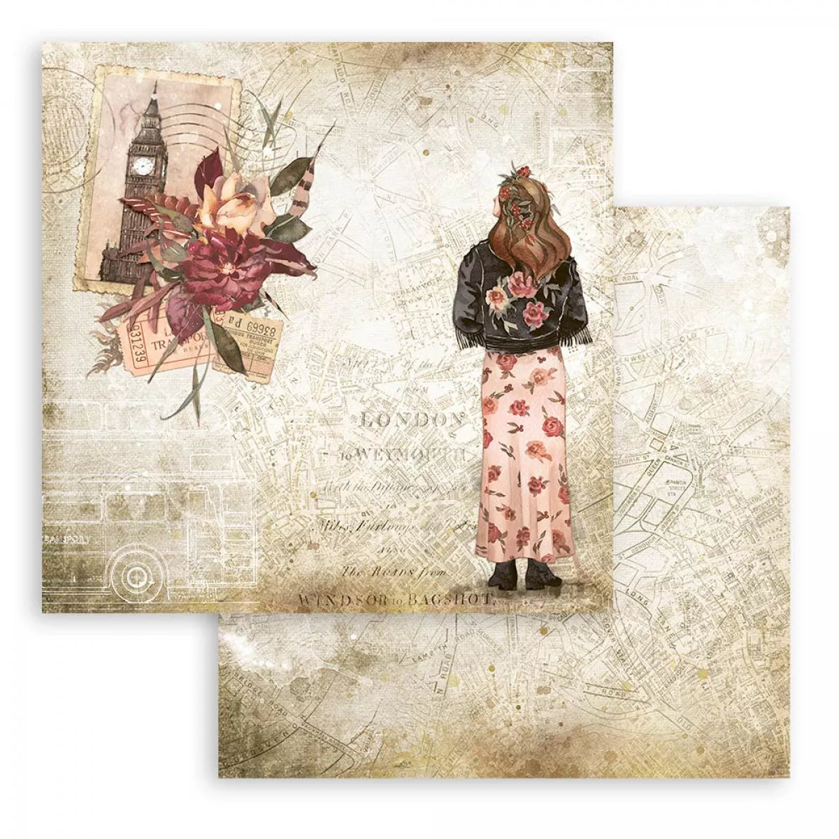 Stamperia Double-Sided Scrapbooking Paper Set - Our Way, 10 units