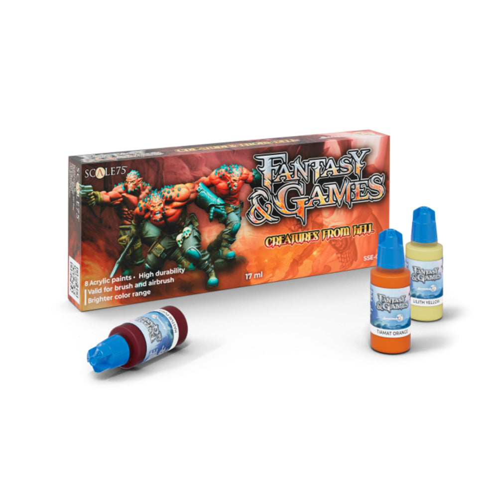 Scale 75 FX CREATURES FROM HELL Acrylic Paints Set, 8x17 ml