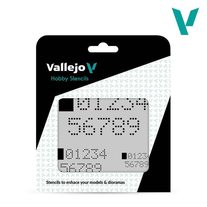 Vallejo Hobby Stencils - Digital Numbers