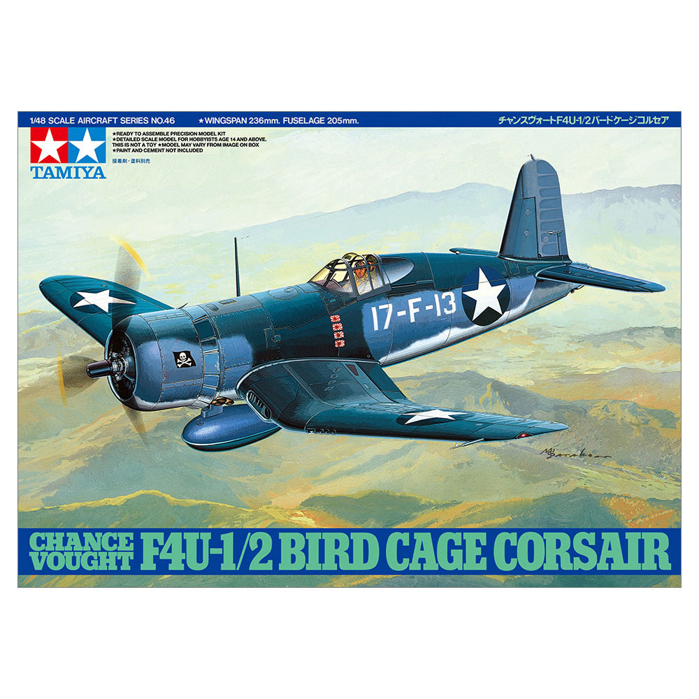Tamiya F4U-1/2 Birdcage Corsair Fighter Scale Model Kit, 1:48