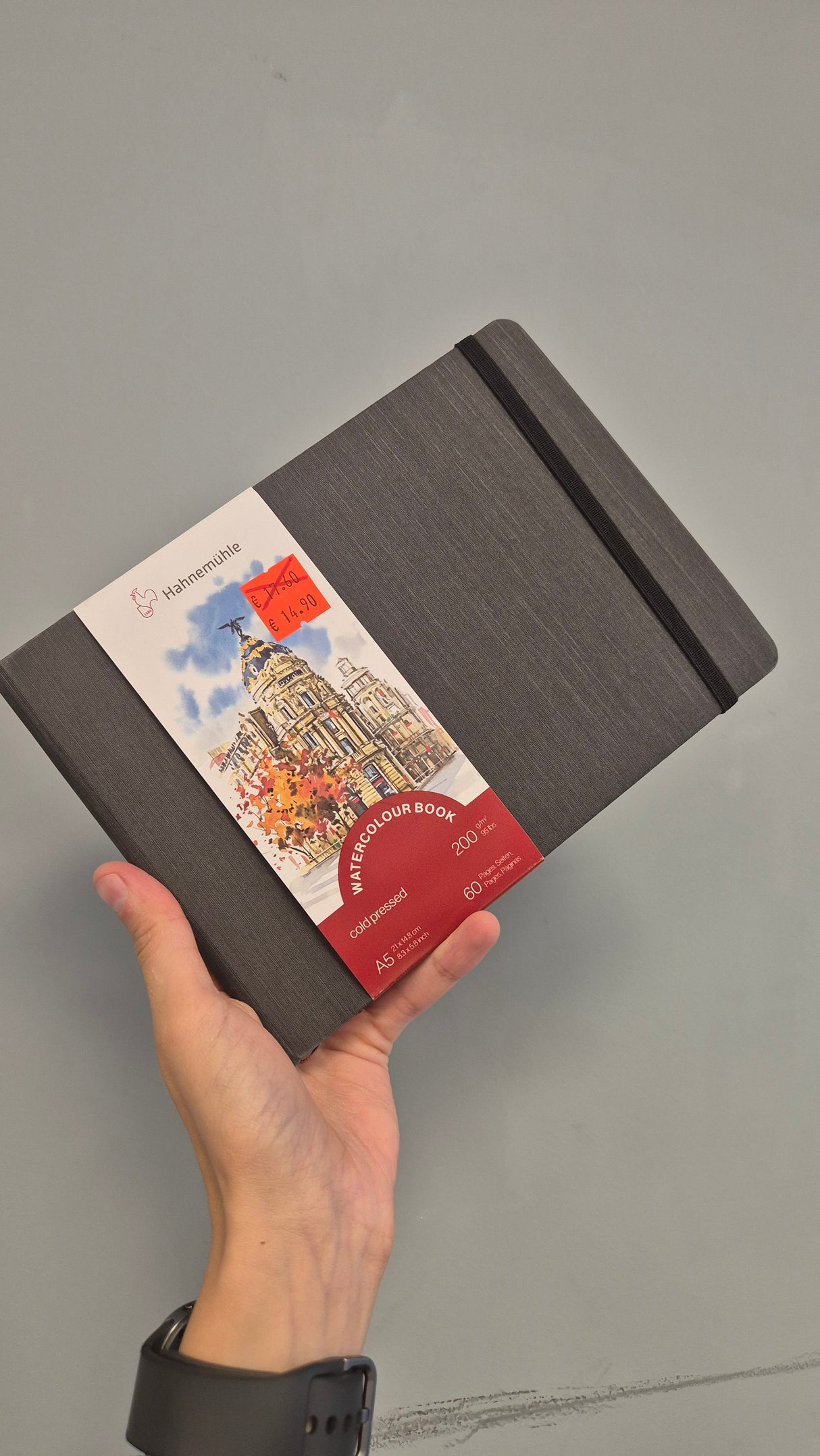 Hahnemuhle akvarelinio popieriaus knygelė 200gsm A5 gulščia