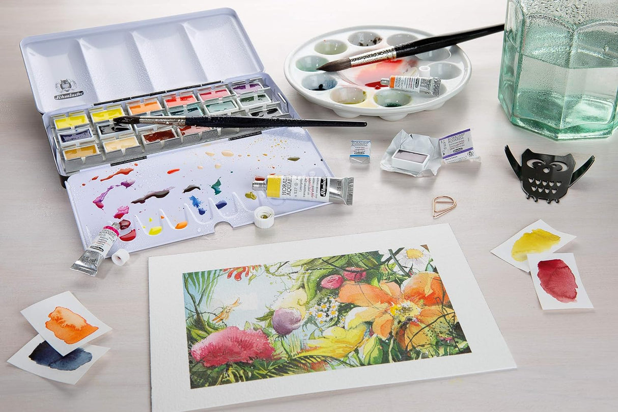 Schmincke Horadam Aquarell Set in a Metal Box, 12 colours, Full-Pan