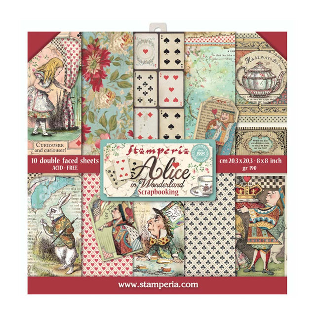 Stamperia Double-Sided Scrapbooking Paper Set - Alice in Wonderland, 10 units