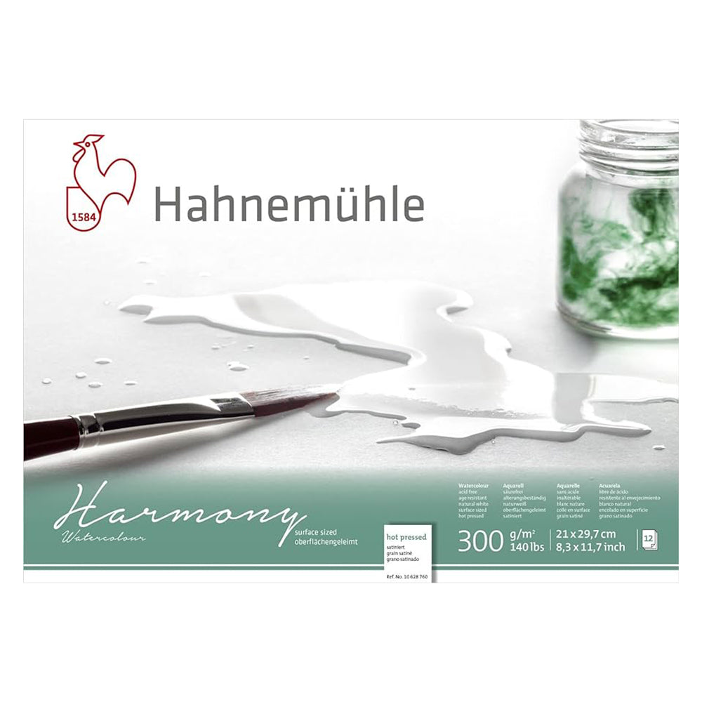 Hahnemühle Harmony Watercolour Paper Block, 12 Sheets, 300 gsm