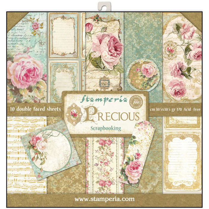 Stamperia Double-Sided Scrapbooking Paper Set - Precious, 10 units