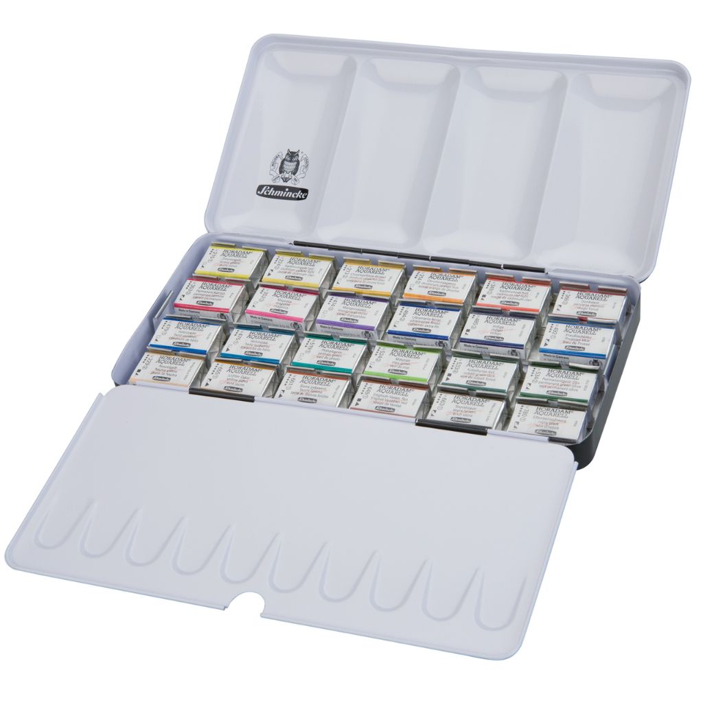 Schmincke Horadam Aquarell Set in a Metal Box, 24 colours, Full-Pan