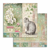 Stamperia Double-Sided Scrapbooking Paper Set - Orchids and Cats, 10 units