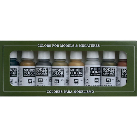 Vallejo Metallic Colors Paint Set, 8x17 ml