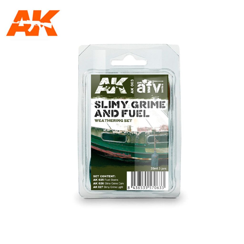 AK Interactive Slimy Grime and Fuel Weathering Set, 3x35 ml