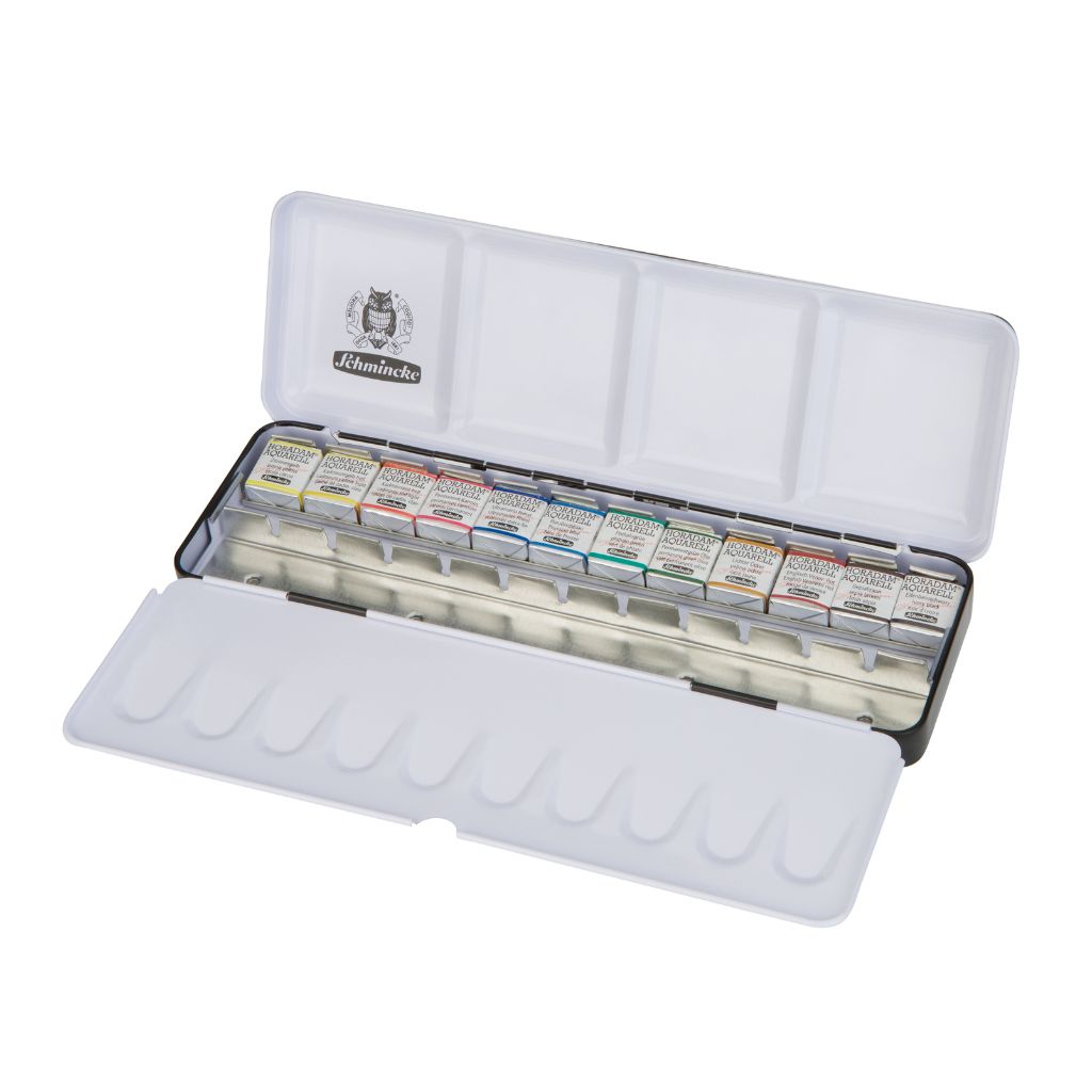 Schmincke Horadam Aquarell Set in a Metal Box, 12 colours, Half-Pan