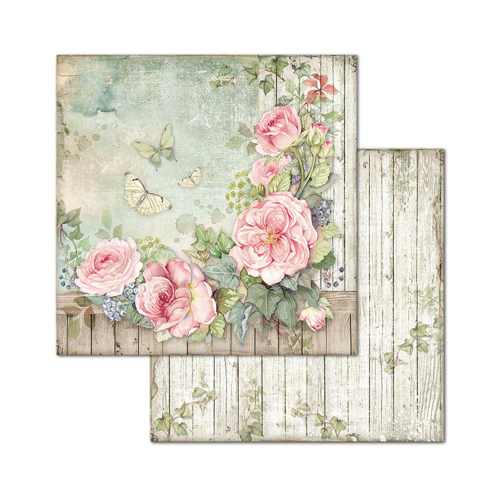 Stamperia Double-Sided Scrapbooking Paper Set - House of Roses, 10 units