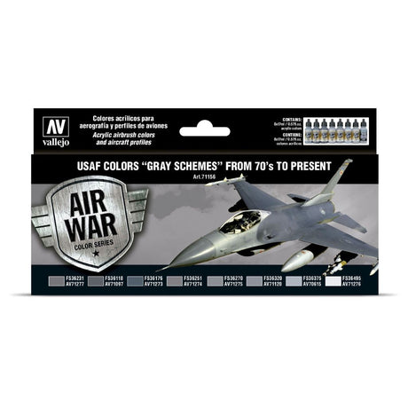 Vallejo USAF colors "Grey Schemes" acrylic paint set, 8x17 ml