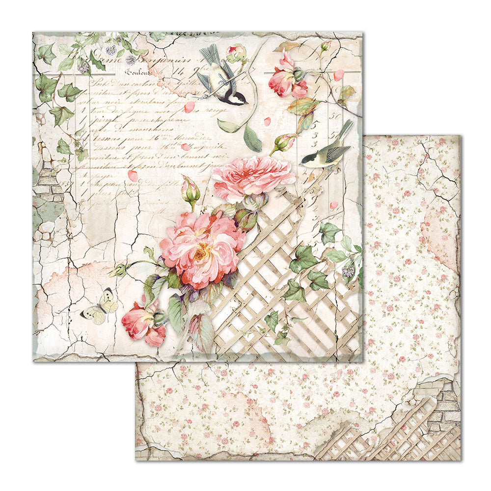 Stamperia Double-Sided Scrapbooking Paper Set - House of Roses, 10 units