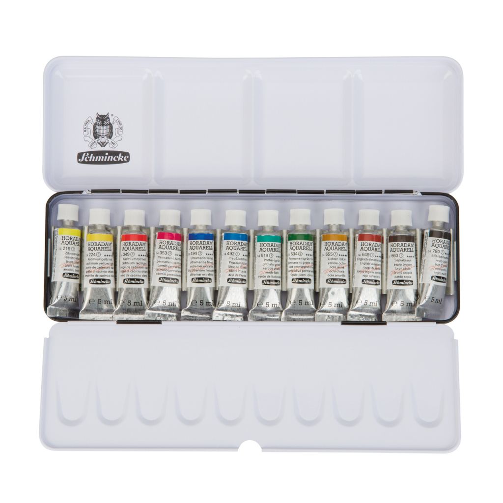 Schmincke Horadam Aquarell Set in a Metal Box, 12x5 ml