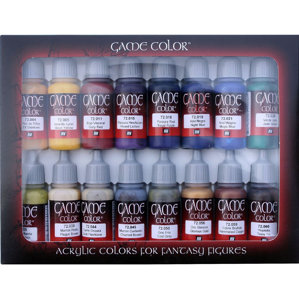 Vallejo Game Color Advanced Acrylic Paint Set, 16x17 ml