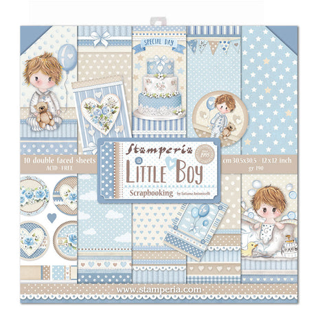 Stamperia Double-Sided Scrapbooking Paper Set - Little Boy, 10 units