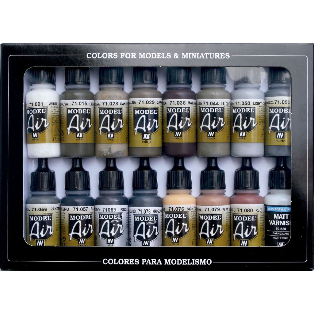 Vallejo Weathering Model Air Paint Set, 16x17 ml