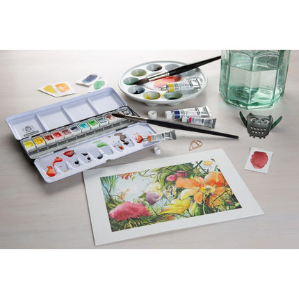 Schmincke Horadam Aquarell Set in a Metal Box, 12 Colours, Half-Pan