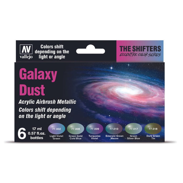 Vallejo Galaxy Dust Acrylic Paint Set, 6x17 ml