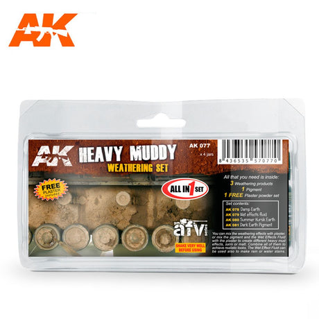 AK Interactive Heavy Muddy Weathering Set, 4x35ml