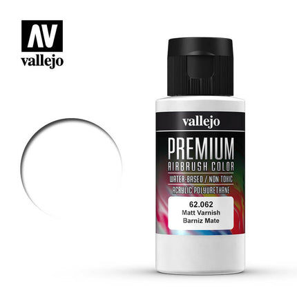 Vallejo Premium Airbrush Color Matt Varnish, 60 ml