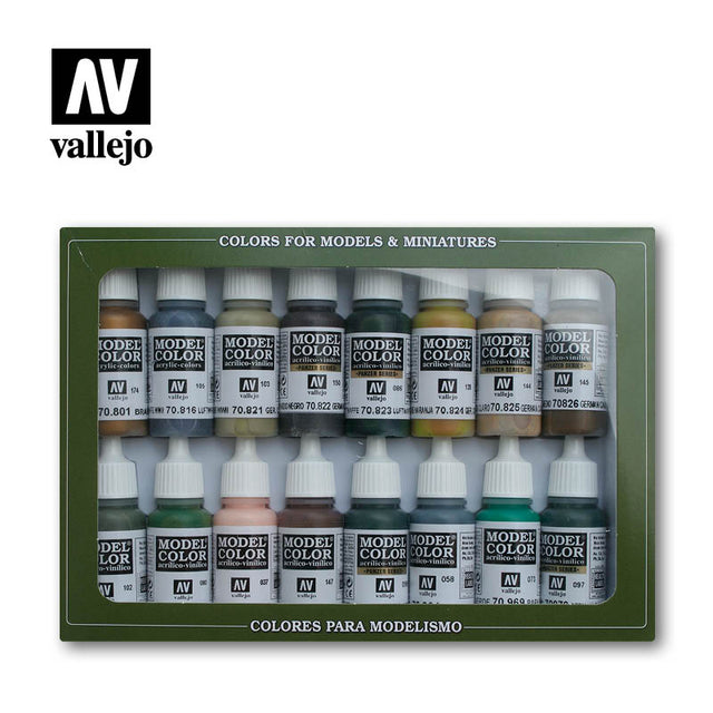 Vallejo German Camouflage WWII Acrylic Paint Set, 16x17 ml