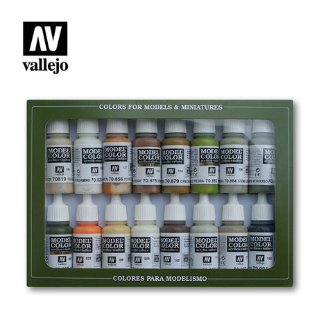 Vallejo Earthtone Colors Paint Set, 16x17 ml