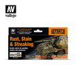 Vallejo Rust, Stain and Streaking Paint Set, 8x17 ml