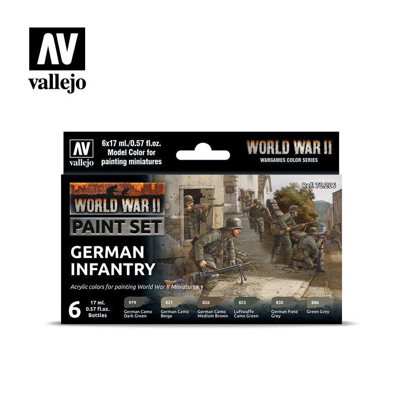 Vallejo WWII German Infantry Paint Set, 6x17 ml