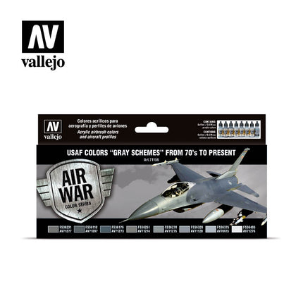 Vallejo USAF colors “Grey Schemes” from 70’s to present Acrylic Paint Set, 8x17 ml