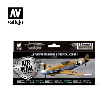 Vallejo RLM III Luftwaffe Maritime & Tropical Colors Paint Set, 8x17 ml