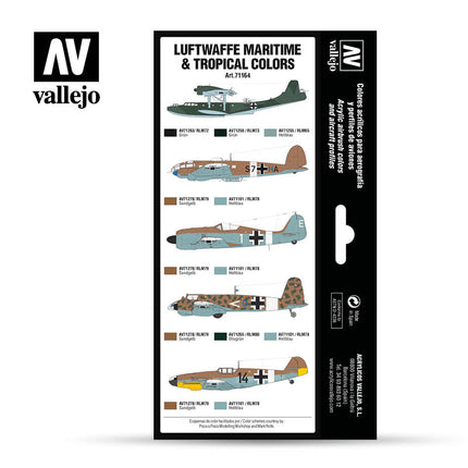 Vallejo RLM III Luftwaffe Maritime & Tropical Colors Paint Set, 8x17 ml