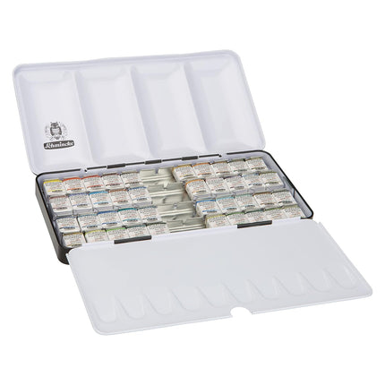 Schmincke Horadam Aquarell Super Granulation Watercolour Set in a Metal Box, 40 Colours, Half-Pan