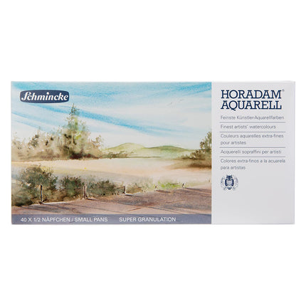 Schmincke Horadam Aquarell Super Granulation Watercolour Set in a Metal Box, 40 Colours, Half-Pan