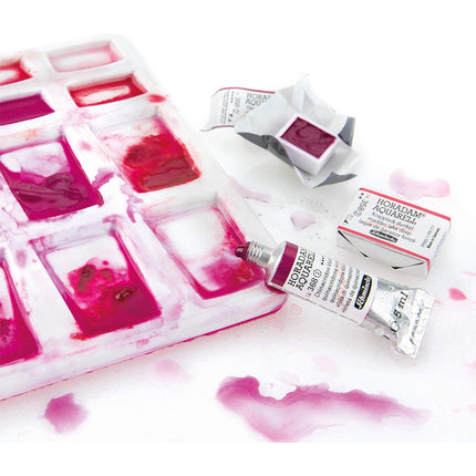 Schmincke Horadam Aquarell Set in a Wooden Box, 24 Colours, Full-Pan + Porcelain Palette + Wetting Agent