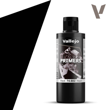 Vallejo Black Acrylic Surface Primer, 200 ml