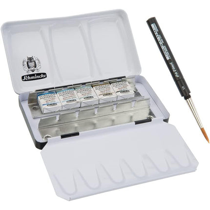 Schmincke Horadam Super Granulation Glacier Watercolour Set, 5 Colours, Half-Pan + Brush