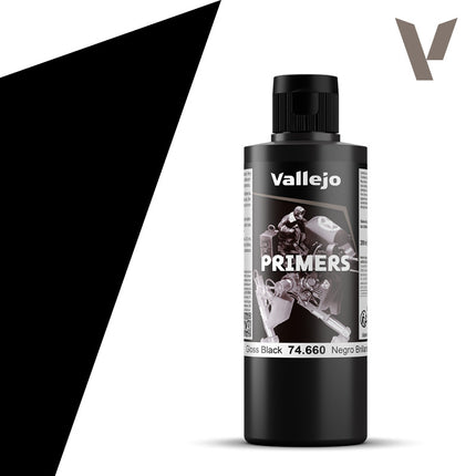 Vallejo Gloss Black Surface Primer, 200 ml