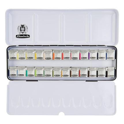 Schmincke Akademie Watercolour Set, 24 Colours, Half-Pan