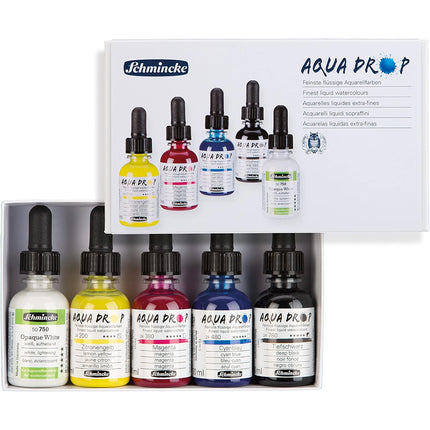 Schmincke Aqua Drop Liquid Watercolour Set, 5x30 ml