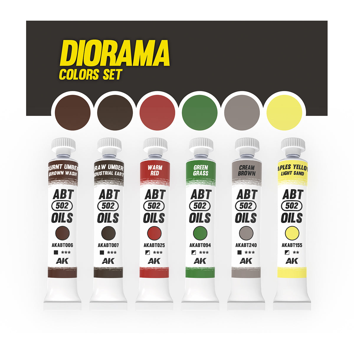 ABTEILUNG 502 Diorama Colors Oil Paint Set, 6x20 ml