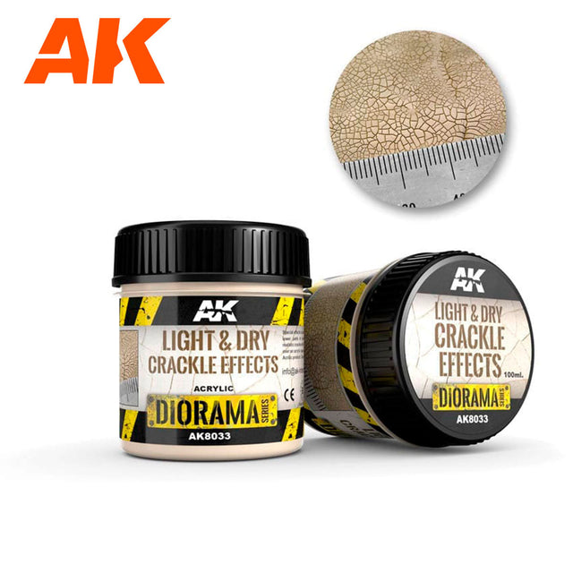 AK Interactive Diorama - Light & Dry Crackle Texture, 100 ml