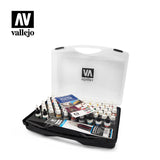 Vallejo Basic Model Color 72 Colours Acrylic Paint Set with Brushes in a Plastic Box, 72x17 ml