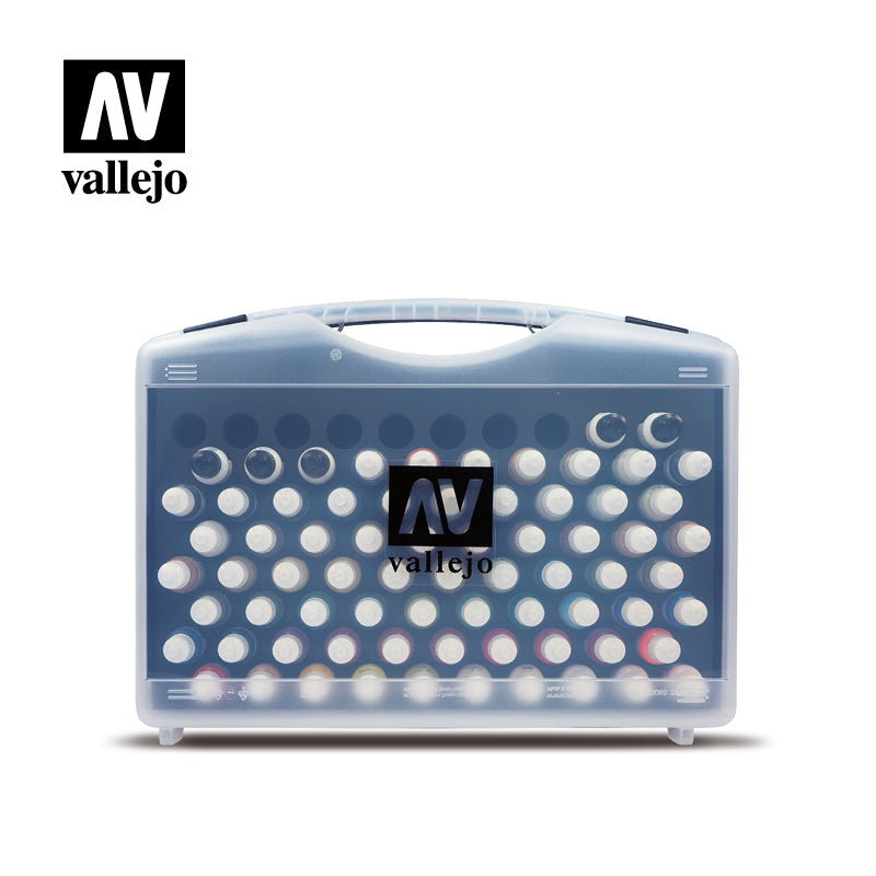 Vallejo Basic Model Color 72 Colours Acrylic Paint Set with Brushes in a Plastic Box, 72x17 ml